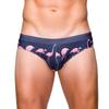 Flamingo Swim Brief Men Sexy Swimwear Quick Dry Bathing Suits With Liner