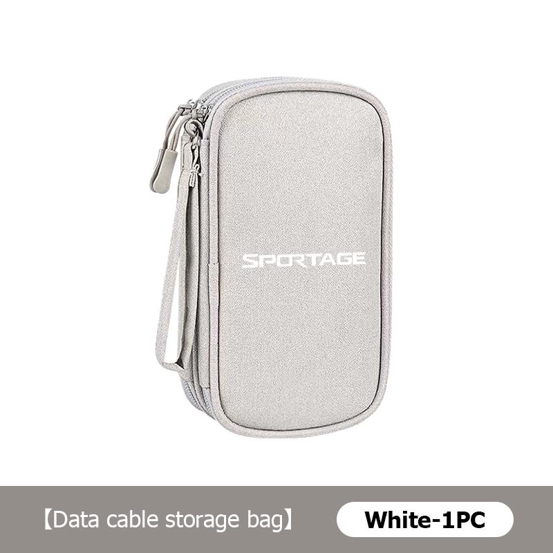 Car Storage Bag Earphone USB Data Cable Travel Organizer For KIA Sportage 2016 2017 2018 Sephia Stonic Carens ED7