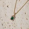 Simple Square Zirconia Pendant Necklaces for Women Stainless Steel Jewelry Party Accessories
