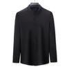 Velvet Thickened Long-sleeved Shirts for Men In Autumn New Business Casual Solid Color Shirts for Middle-aged and Elderly Men's Tops
