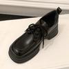 Популярные туфли-лоферы на толстой подошве увеличивают рост 2025 лето и осень новые туфли одинарные из лакированной кожи в британском стиле маленькая кожаная обувь