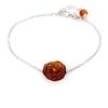 [R3692] - Cognac Amber 'Inspiration' Silver Bracelet (rhodium) - 15mm (rose)