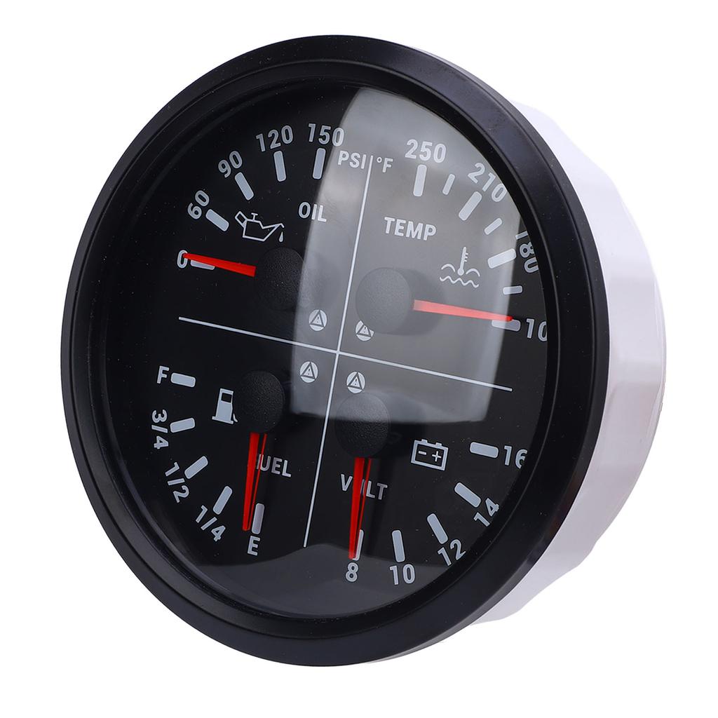 110mm 4 3 8in 4 in 1 Multifunction Gauge DC 12V 0 150PSI Oil Pressure Fuel Level 100 250 Fahrenheit Water Temp 8 16V