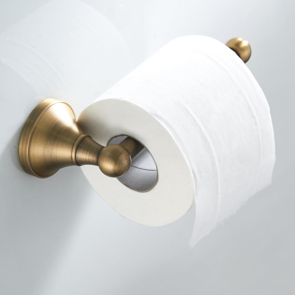 Biutimarden Modern Brass Toilet Roll Holder, Tissue Dispenser, Bathroom Wall Mounted (Brushed Bronze)