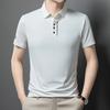Рубашка поло из ледяного шелка с коротким рукавом и принтом букв, летняя мужская одежда, рубашки высокого качества