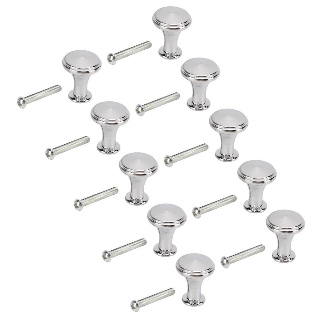 10 наборов ручек с одним отверстием 20x25 мм Замена Одиночное отверстие Ящик Шкаф Круглая ручка Декорация Серебристый Белый