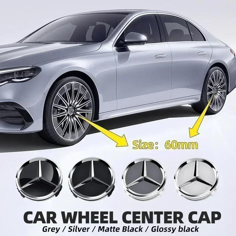 For Benz C-W202 4pcs 60mm Car wheel Hub Cap Emblem badge for Mercedes Benz C180 E300 GLC W163 W166 W167 W204 W205 W212 W213 X253 W117 W176 W164