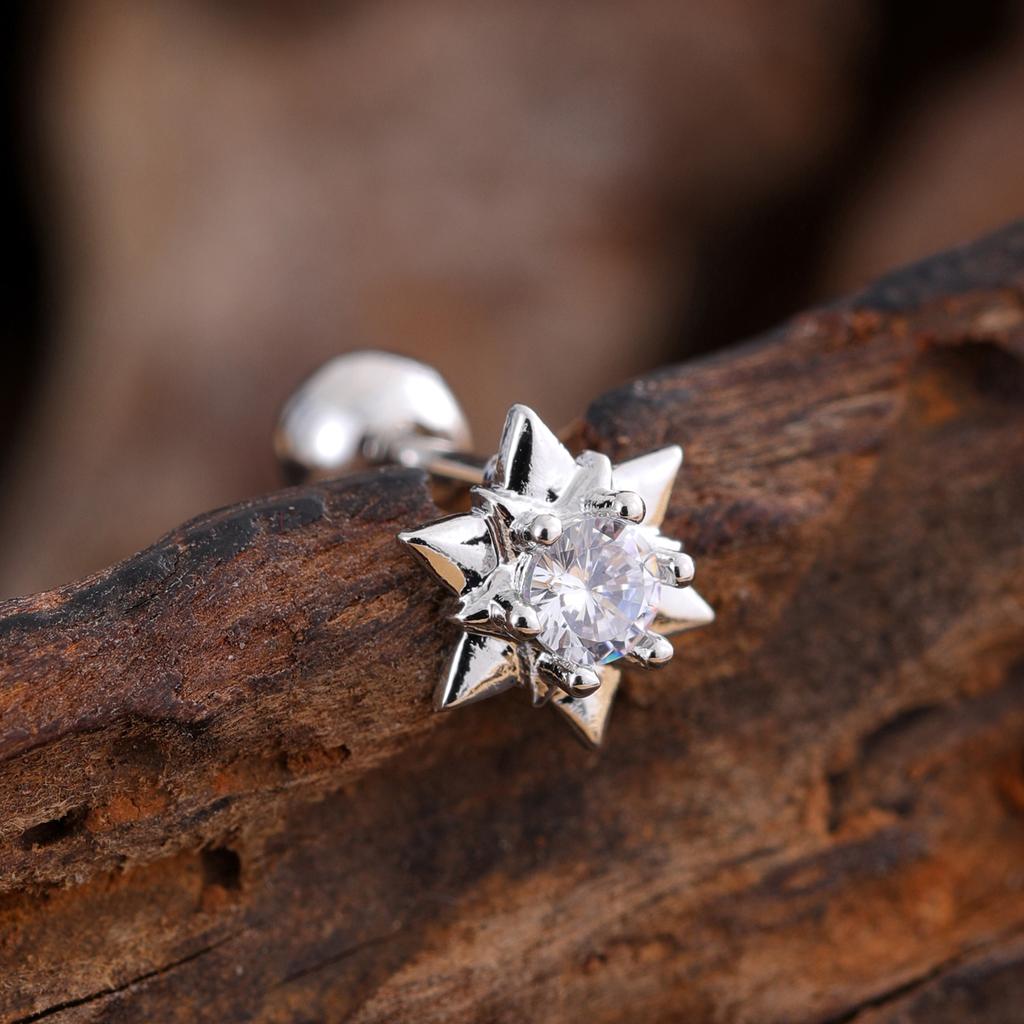 Набор из 10 серег для хряща средней части хеликса, трагуса, конха, 20G, гипоаллергенная хирургическая нержавеющая сталь, циркон, женские пирсинг-украшения