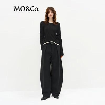 МО&Ко. Вязаный свитер из мериносовой шерсти, имитирующий двойку