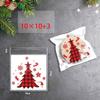 100Pcs Christmas Candy Cookie Bags Self-Adhesive Gift Packaging Biscuit Snack Baking Bag Navidad New Year Xmas Party Supplies