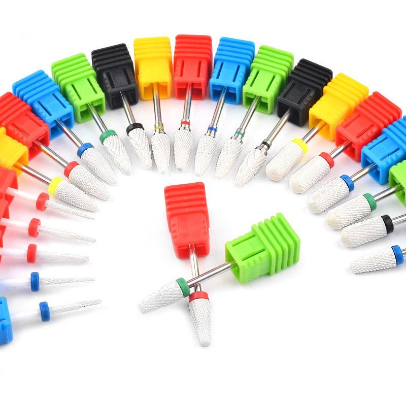 Ceramic Carbide Nail Drill Bits Milling Cutter For Manicure Set Mill Brush Manicure Machine Accessories for Removing Gel Varnish