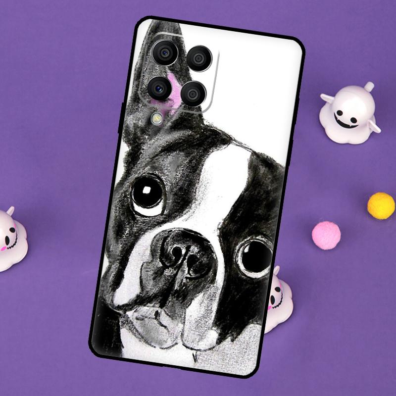Чехол для телефона Samsung Galaxy M54 M14 M34 M33 M13 M23 M53 M15 M55 M31 M51 M20 M30s M32 M52 с изображением собаки Бостон-терьер