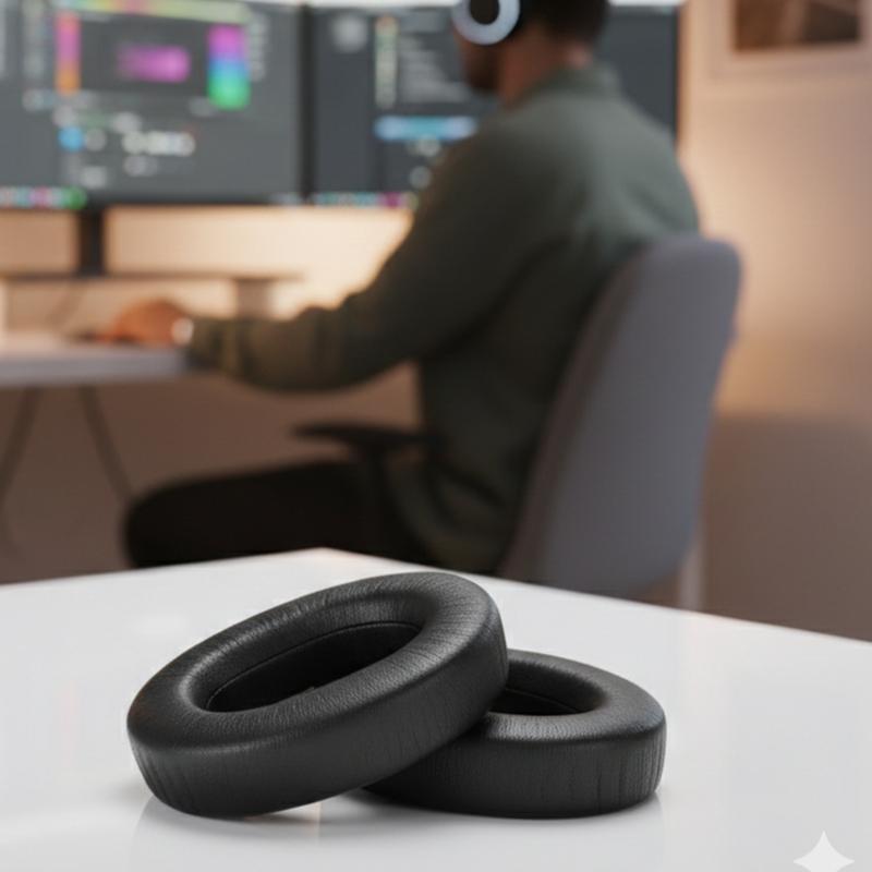 Премиальные кожаные амбушюры из протеиновой кожи для игровых наушников ROG Pelta. Мягкие, дышащие и шумоизолирующие амбушюры.