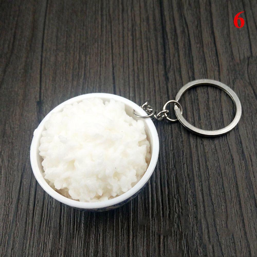 Buckle Mini Bowl Food Keychain Key Ring Simulation Chinese Food