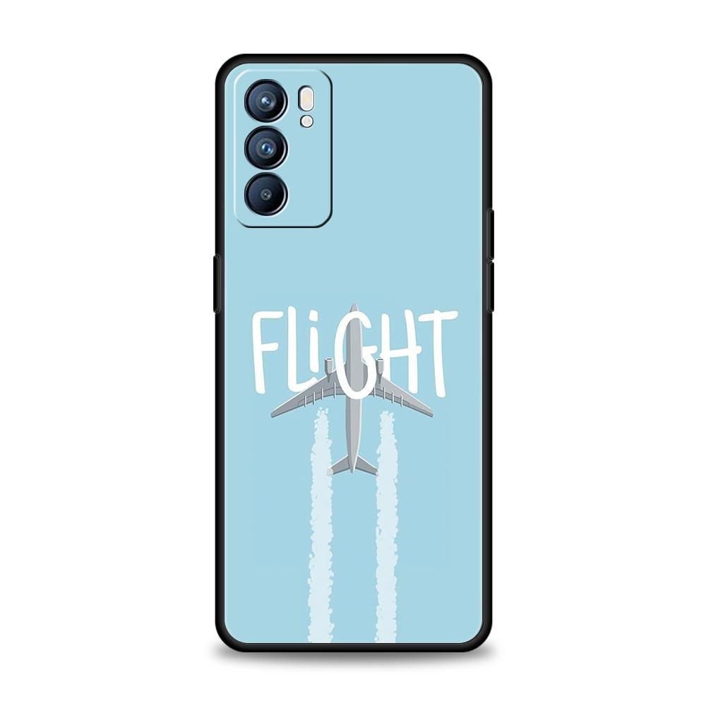 Чехол для телефона с рисунком самолета для Oppo Reno14 Reno13 Reno12 11 F 10 Find X5 X9 Pro A54 5G A53 A52 A9 A74 A78 4G A79 A80 A98