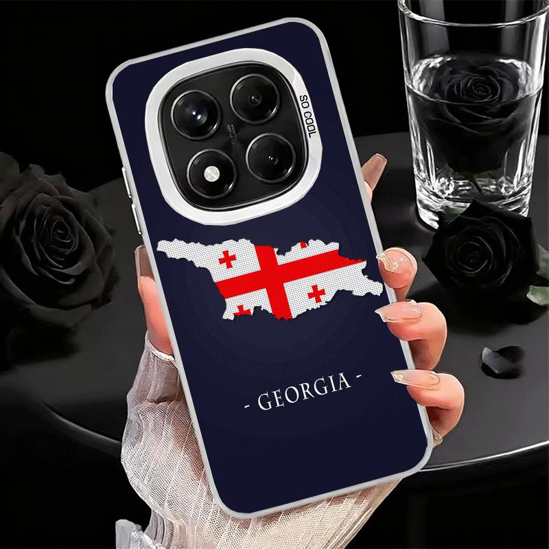 Georgia Passport Flag Shockproof Phone Case for Xiaomi Redmi Note 15 14 13 12 Pro Plus 11 11S 11T 5G Cover Anti Fall Fundas