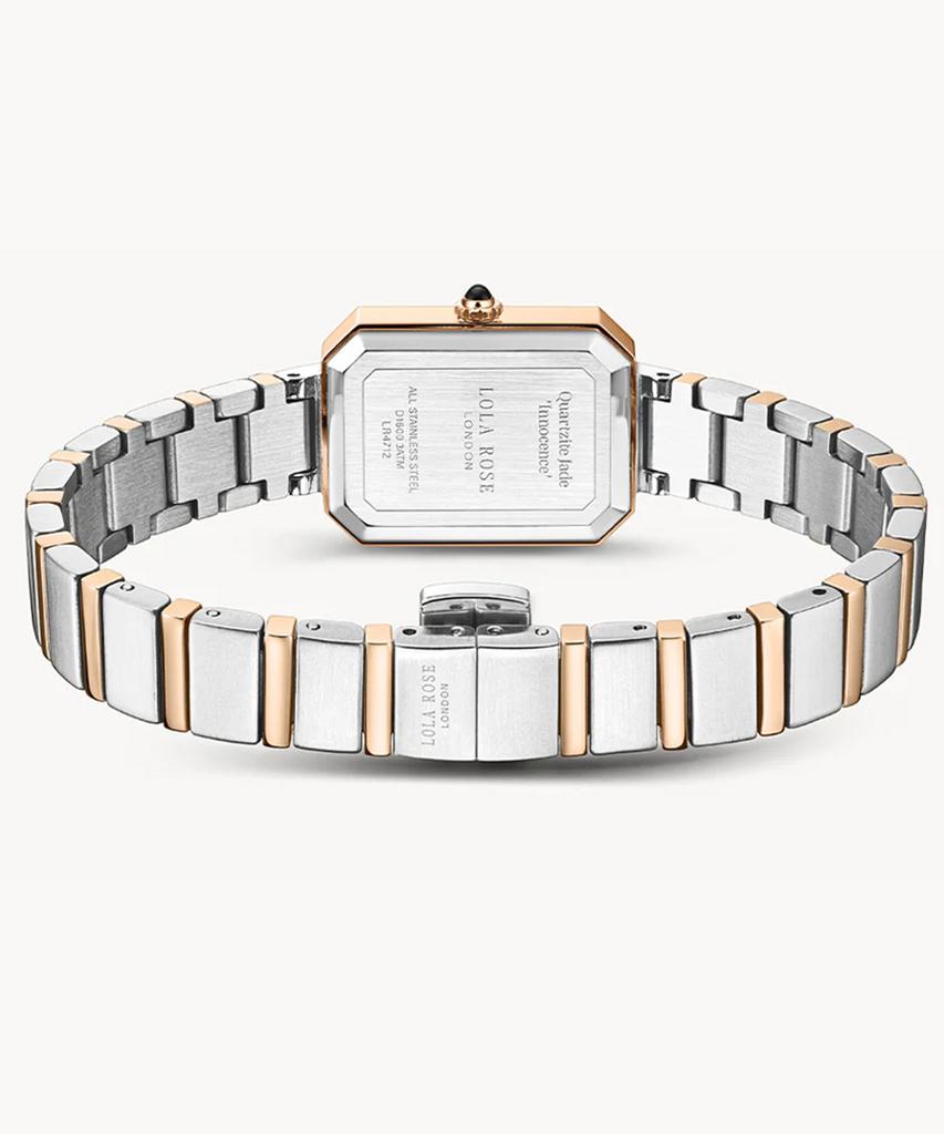 Lollalojeu Ms. Lola White Opal Cubic Index Square Watch