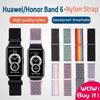 Новый регулируемый нейлоновый ремешок для Huawei Band 6, дышащий 6NFC, сменные аксессуары, браслет для Honor Band 6, браслет