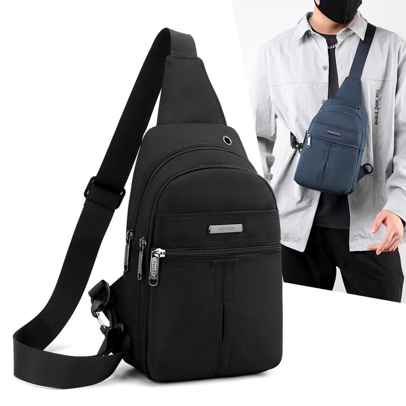 Men's Chest Bag Oxford Cloth Waterproof Multi-component Men's Travel Sports Chest Crossbody Bag Casual One-shoulder Backpack