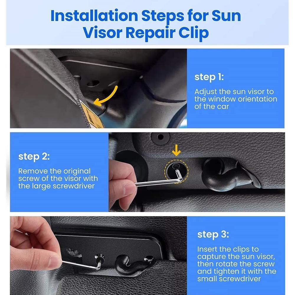 Комплект для ремонта зажимов солнцезащитного козырька для Jeep Wrangler JK 2018 Для Wrangler 2018-2025 Для Gladiator 2020-2025 Прочные автозапчасти из алюминия