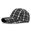Hat Men's Ladies Autumn and Winter New Classic Plaid Baseball Cap Hard Top Face Peaked Sun Cap