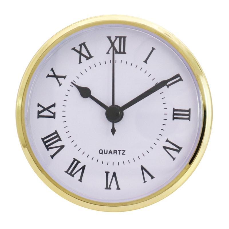 62KD Golden for Rim 90mm Clock Insert Embedded Mini Wall Clock for Head DIY Movement with Roman Number Tools