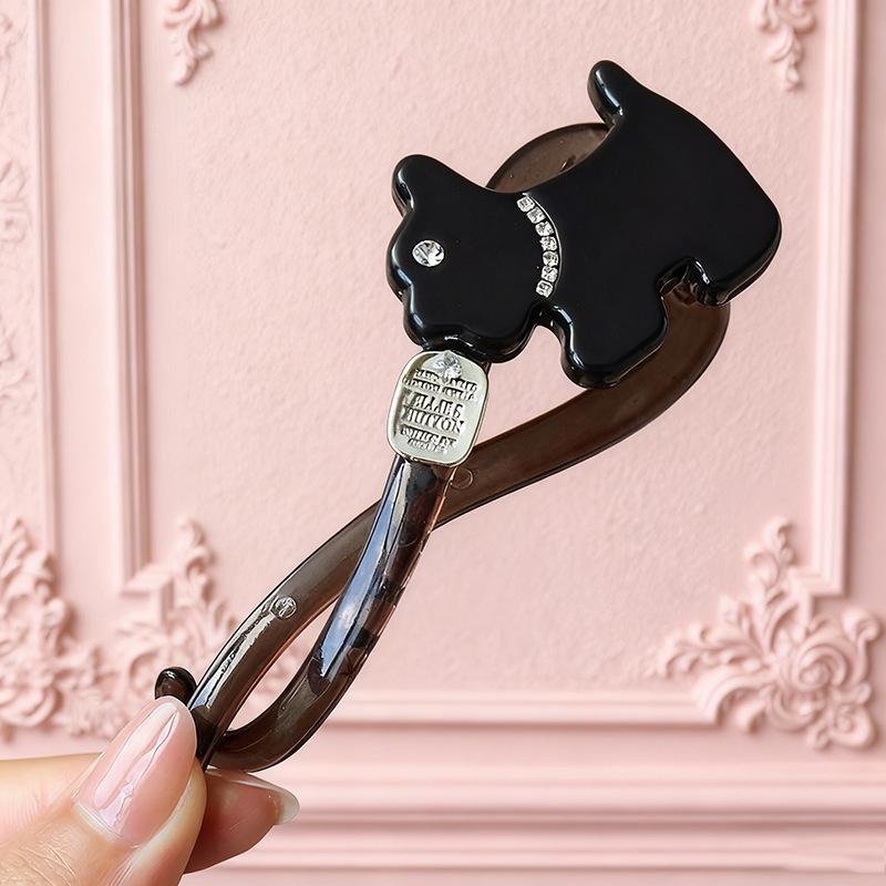 Korean Style Acetate Small Dog Barrette: Elegant Women's Hair Clip for Updos, 2025