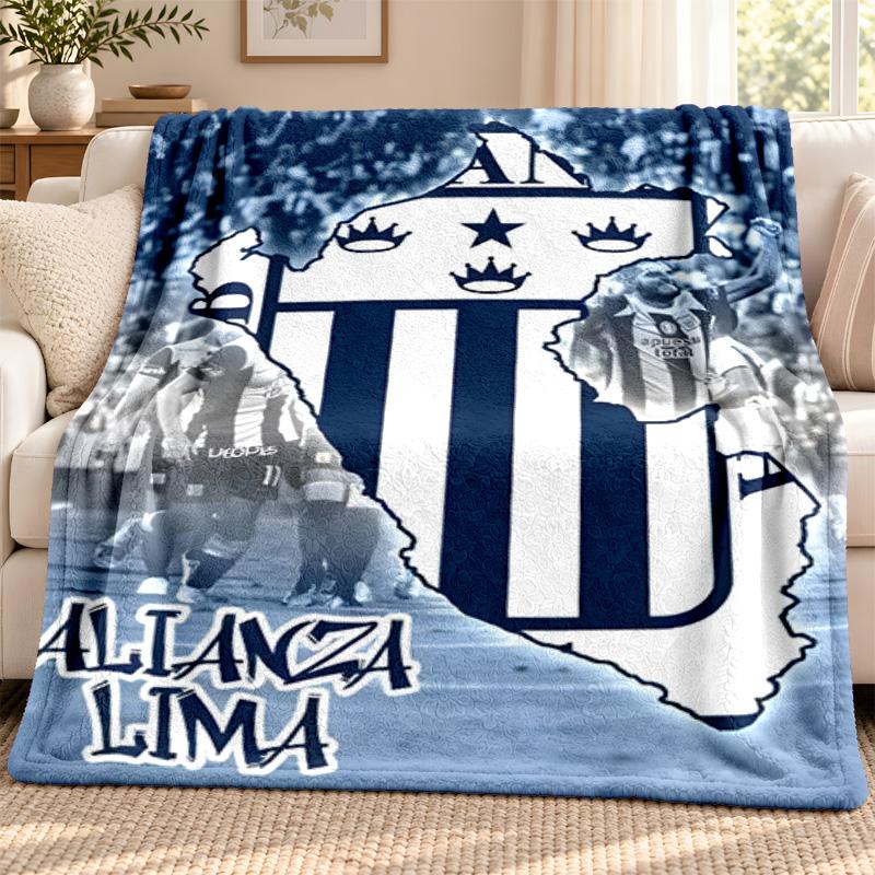 Alianza Lima blanket Flannel Blanket Soft Cozy Plush Throw for Sofa Bed Lightweight Home Decoration Outdoor camping