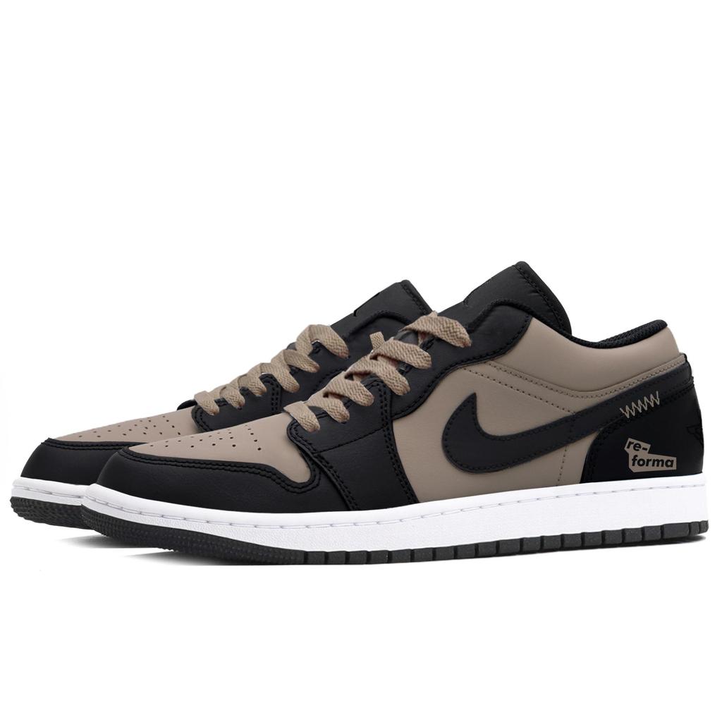 Jordan Air Jordan 1 Амортизация Низкие Винтажные Баскетбольные Кроссовки Мужские Черно-Коричневые 553558-132(Команда349--)