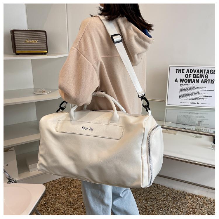 Unisex PU Leather Fitness Duffle Bag for Business, Yoga, or Swim - Large Capacity, Handheld/Shoulder Style