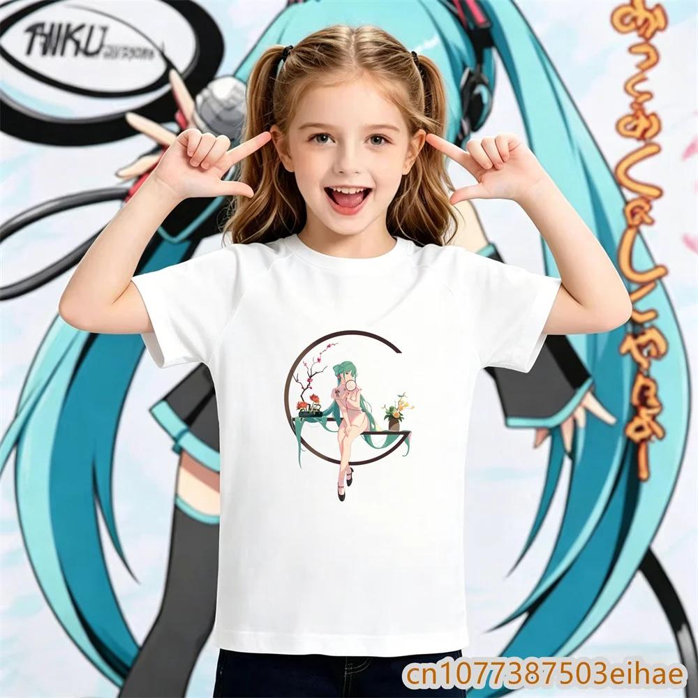 Boys Girls Unisex Tee 2026 Hatsune Miku Y2K Retro Printed Short Sleeve TShirt Comfortable Children Sportswear Street Style Top
