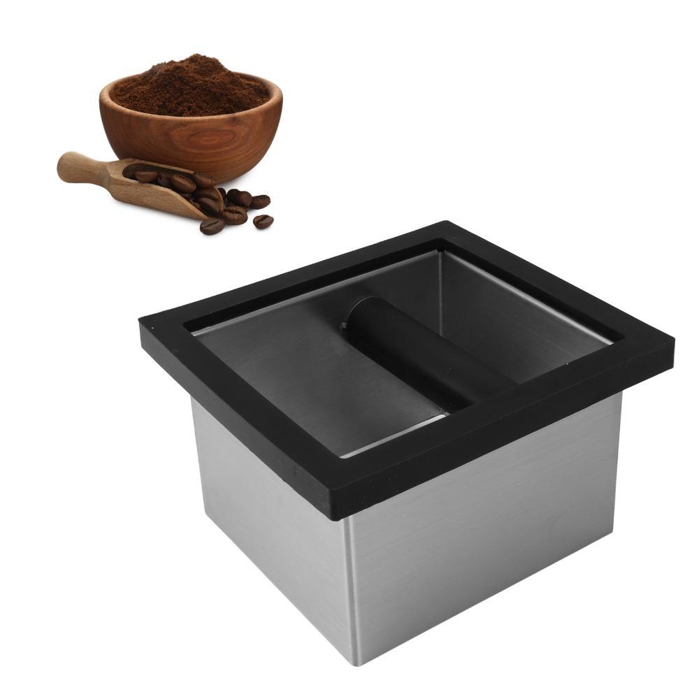 Stainless Steel Espresso Knock Box Open Bottom Countertop Knock Box Desktop Knock Box For Cafe