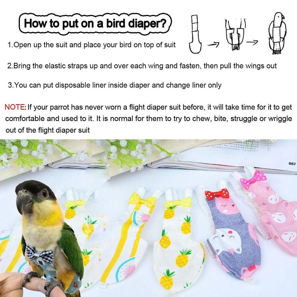 Reusable Bird Diaper Waterproof Bird Urine Wet Suit Replacement Parrot Nappy
