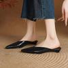 Модные балетки женские туфли-мюли с острым носком повседневные модные с ремешком через пятку летние женские сандалии 2025 тренд брендовые удобные женские zapatos