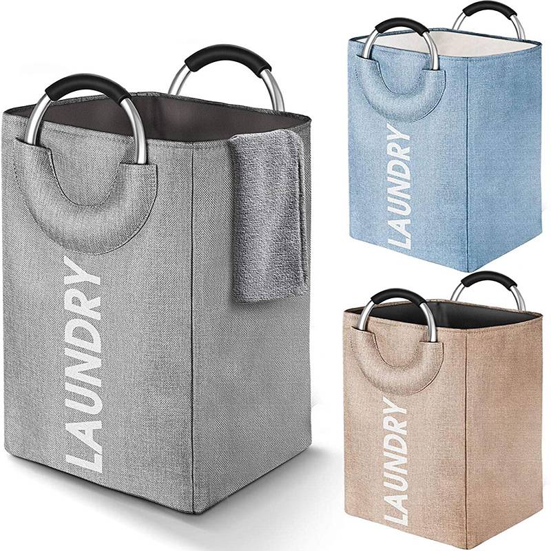 Laundry Basket Dorm Linen Collapsible Fabric Laundry Hamper with Drawstring Handle Portable Folding Dirty Clothes Bag Bathroom