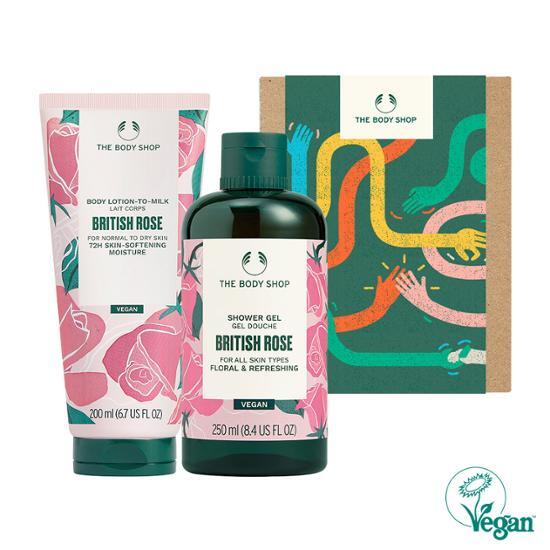 The Body Shop British Rose Body Care 2 Types Special (shower Gel 250ml + Body Lotion 200ml), Korean Cosmetics