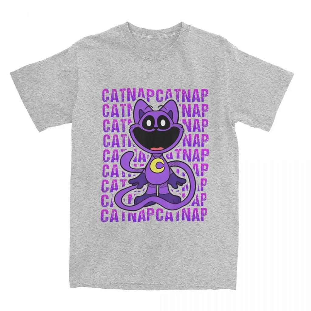Мужские и женские футболки с рисунком CatNap Smiling Critters, одежда, юмористические футболки из чистого хлопка с текстом Cat And Dog, футболки, одежда для лета