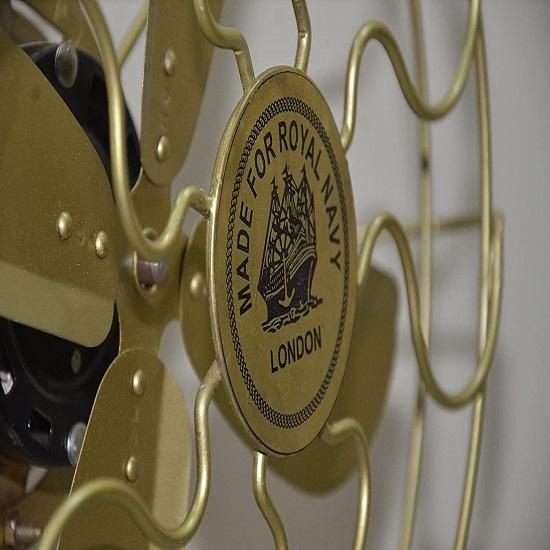 Антикварный напольный веер ручной работы Королевский военно-морской веер с коричневой деревянной подставкой