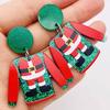 Christmas Acrylic Earrings: Red Sweater, Fairy Lights, Penguin & Santa Claus Dangles