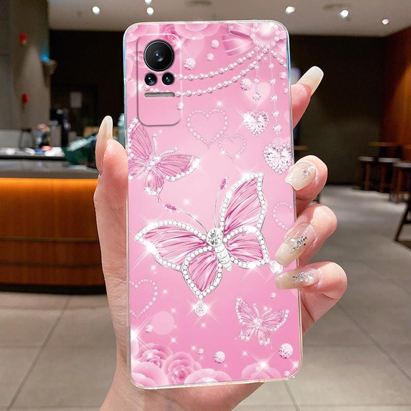 Phone Case For Xiaomi Civi 1 1S 5G Casing Clear Fashion Butterfly Flowers Soft TPU Silicone Cover For Xiaomi Civi1 Civi1S Case