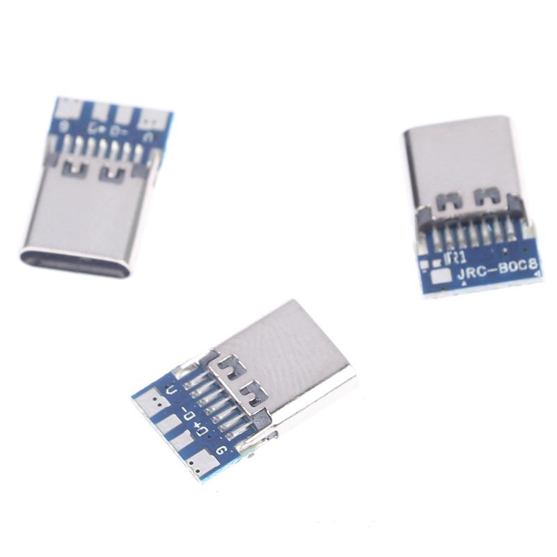 10Pcs Usb 3.1 Type C Connector 14 Pin Female Socket Receptacle Through Holes