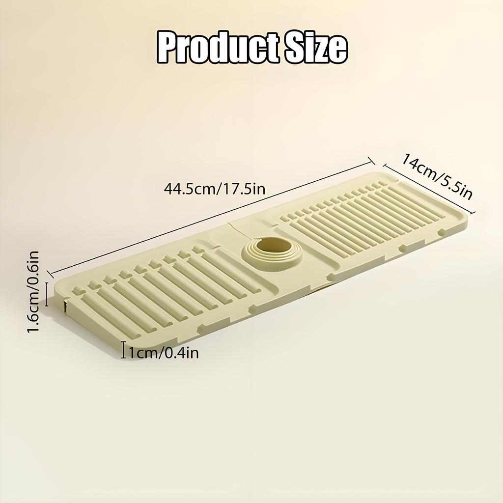 Быстросохнущий силиконовый коврик для раковины, защита от брызг | Защитный поднос для кухни и ванной | Нескользящий, быстросохнущий, для всех типов раковин