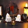 Halloween Ghost Campfire Gathering Nightlight Spooky Statue Decoration 3D Printed Bookcase Ornament Home Decor Accent