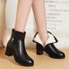 NEW Autumn/Winter Women Boots Round Toe Low Heel Chelsea Boots Split Leather Shoes for Women Retro Ankle Boots Side Zipper Shoes