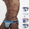 Мужские двойные трусики-стринги, сексуальные однотонные дышащие трусы-стринги