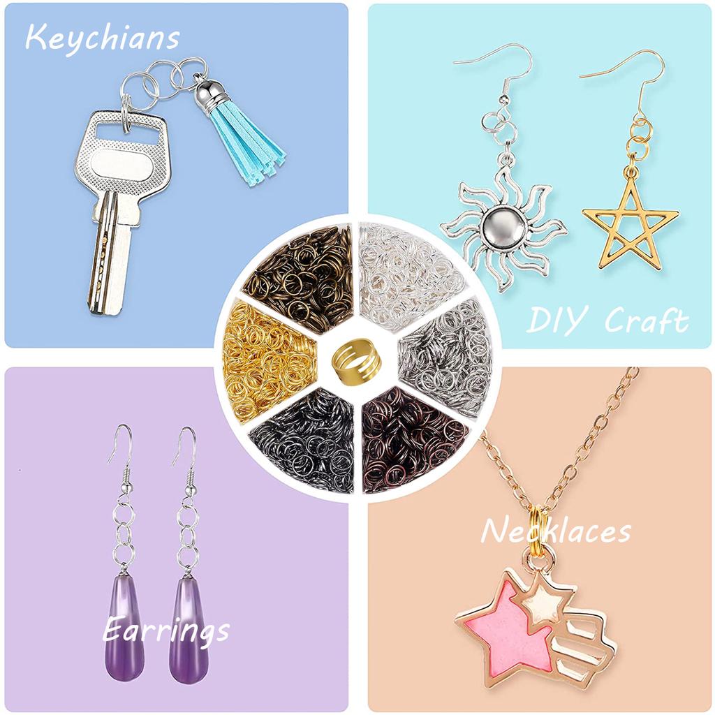 Кольца для соединения и щипцы для ювелирных изделий, 1203 шт. Набор для ремонта ожерелий и сережек, ожерелий, колец, браслетов, изготовление поделок,