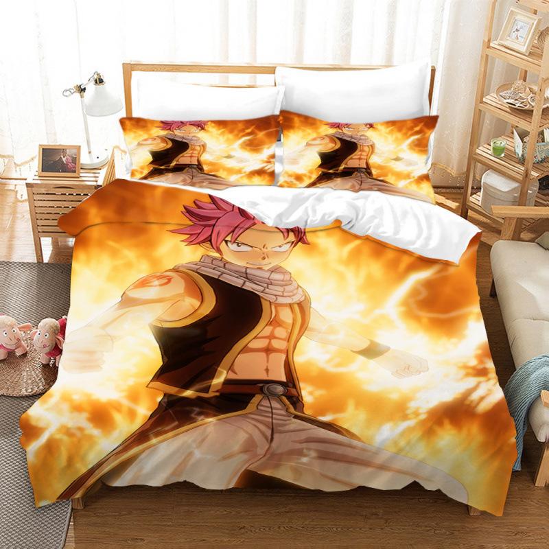 3D Cartoon Anime Digital Printing Dragon Ball Peripheral Bedding Duvet Cover Three Piece Set Decorative Bed Sheet Pillowcase