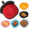 Air Fryer Silicone Pot Square Silicone Mold Airfryer Oven Baking Tray Pizza Fried Chicken Mat Basket Reusable Kitchen Accessorie