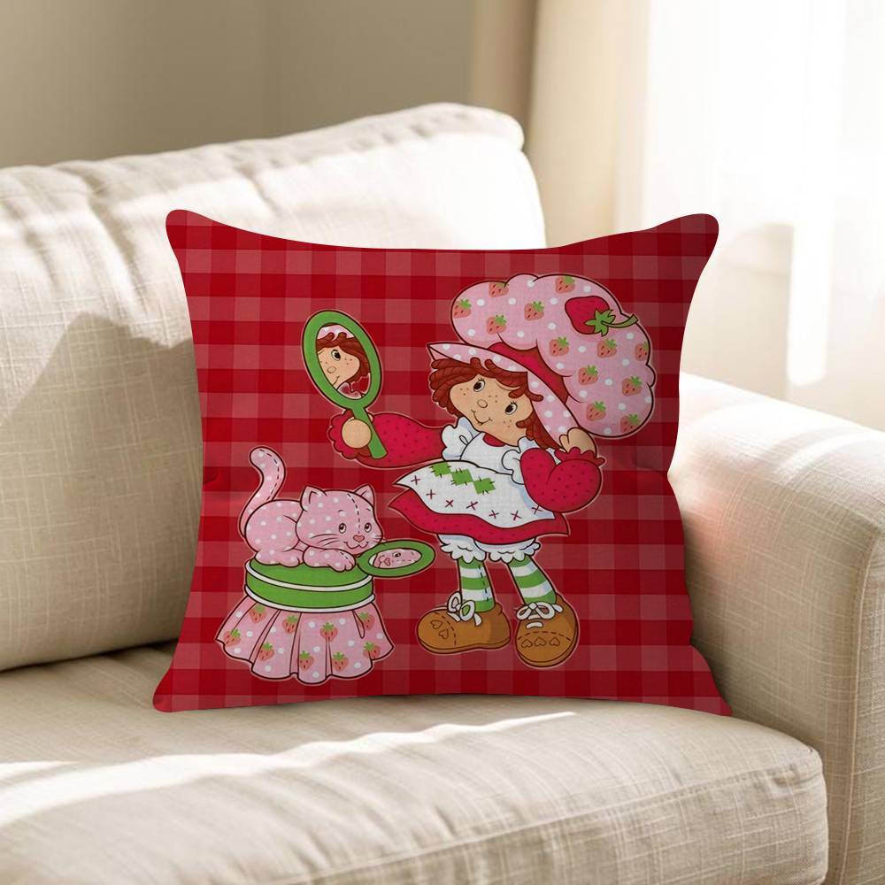 SStrawberry Vintage SShortcake Office Cushion Pillowcase Car Cushion Cover45X45CM Lumbar Pillowcase Sofa Pillowcover