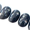 3D Starburst & Moon Embossed Nail Art Stickers - Fairy Stars, French Style